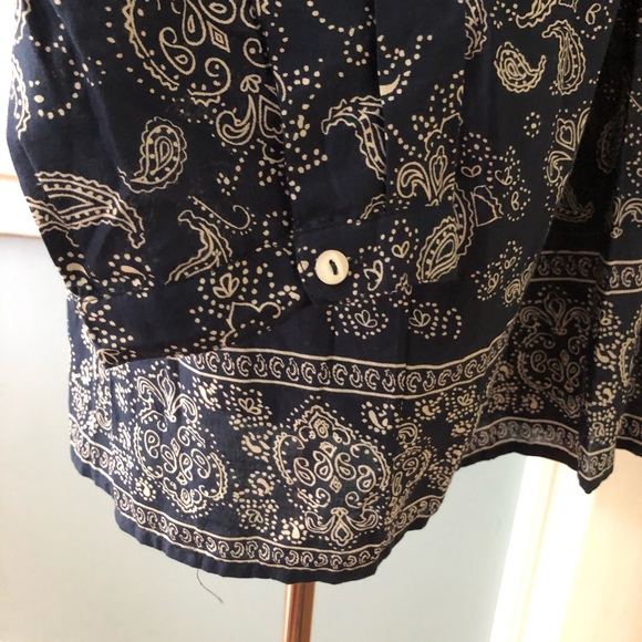 Citicraze Navy Paisley Button-Up Blouse - Picture 6 of 11
